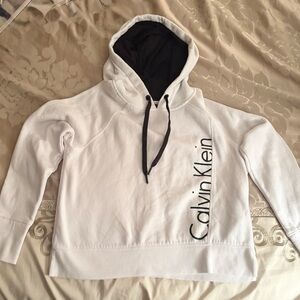 Calvin Klein White Sweatshirt with Black Accents